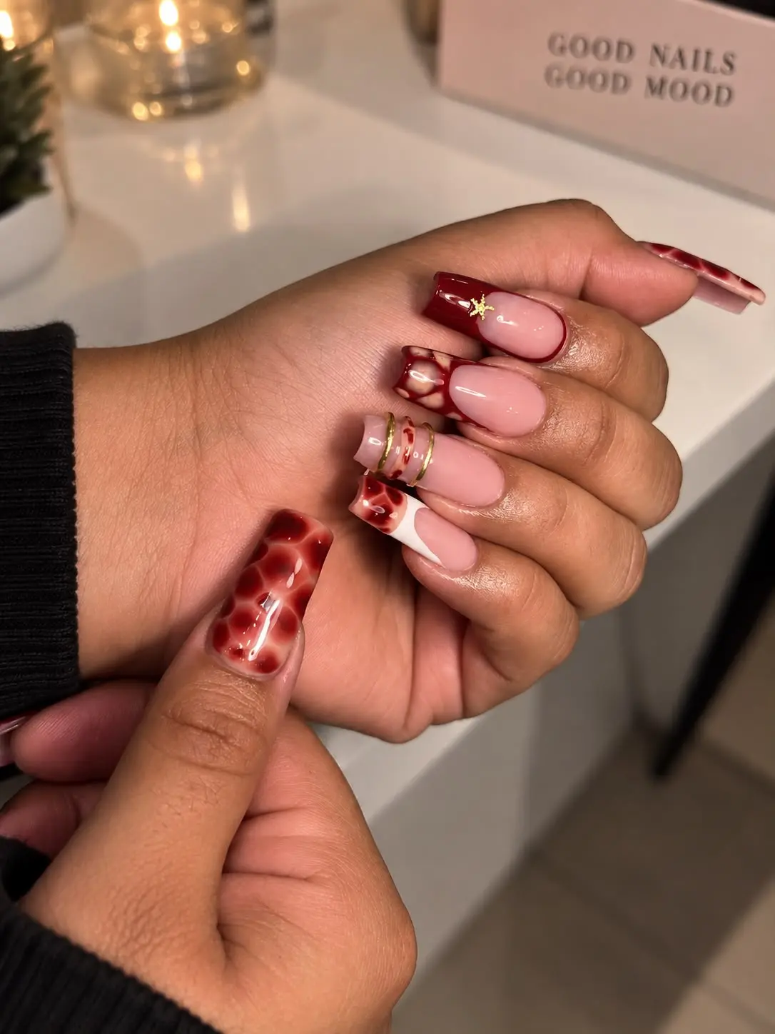 Manicured hands detail